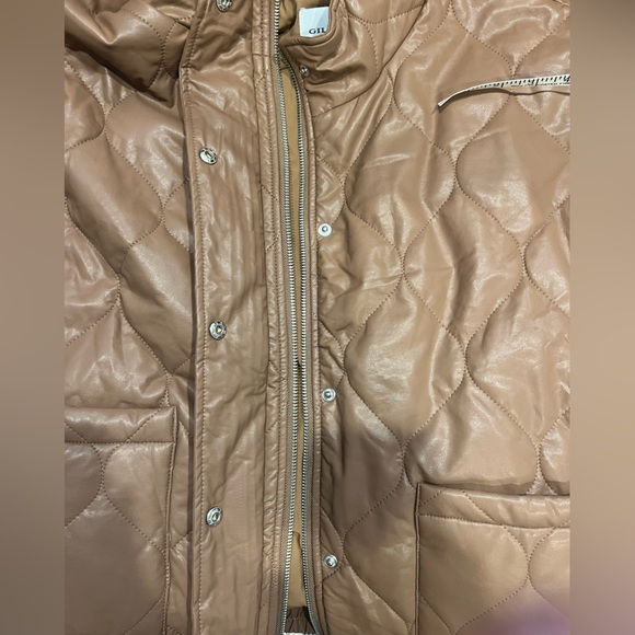 Gilli Brown Faux Leather Quilted Puffer Jacket -NWOT - Picture 6 of 6